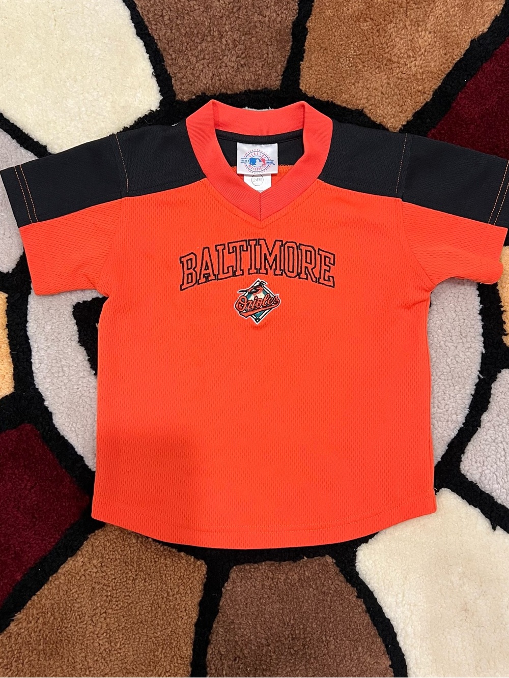 Baltimore Orioles Orange & Black Kids V-Neck Jersey